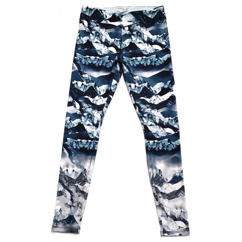 FOREVER 21 | BLUE & WHITE GRAPHIC PRINT LEGGINGS